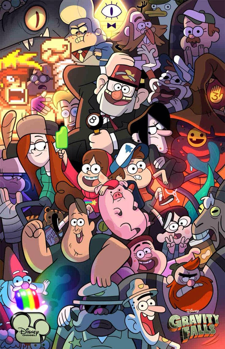 Gravity Falls Characters Poster Background