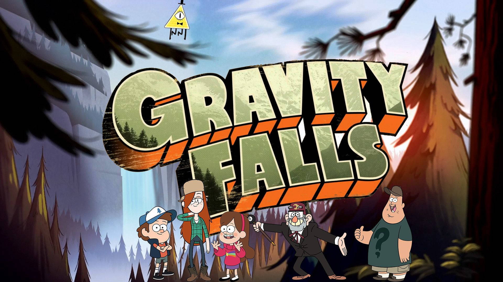 Gravity Falls Twins Dipper And Mabel At Mystery Shack Background