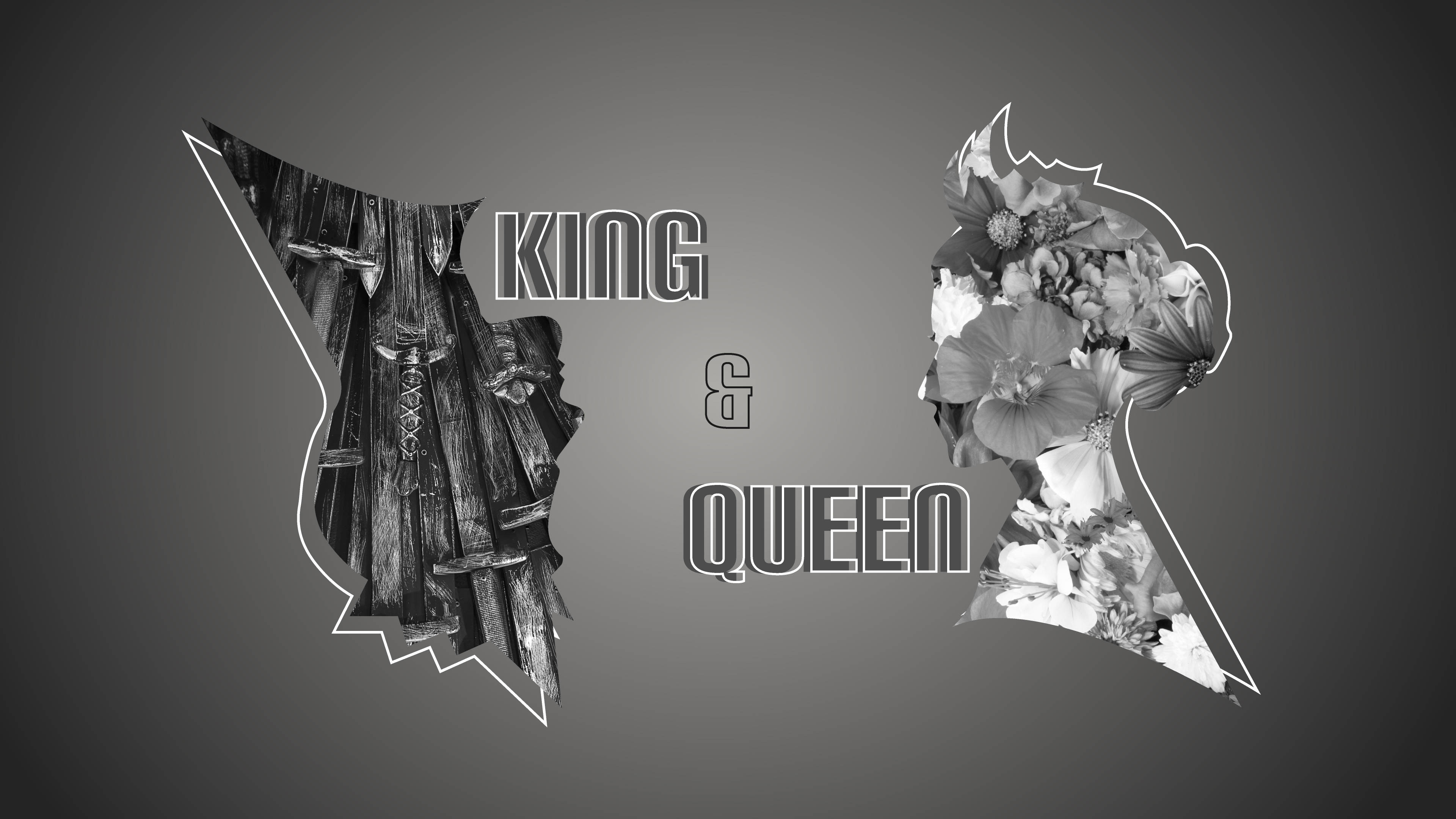 Gray Abstract King And Queen Background