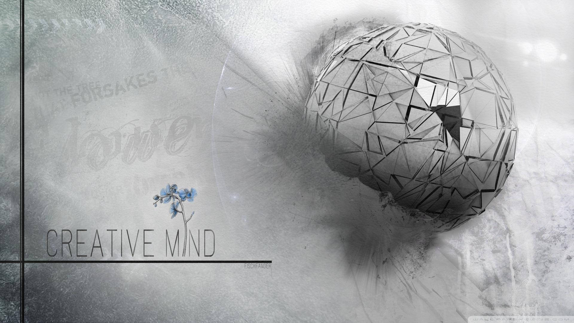 Gray Abstract Orb Creative Mind Text Background