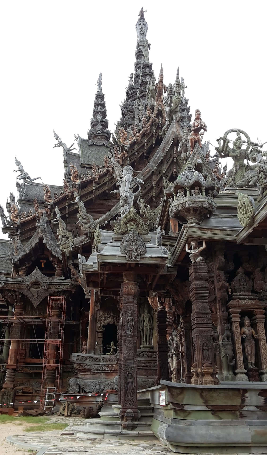 Gray Aesthetic Architecture Of The Sanctuary Of Truth Background