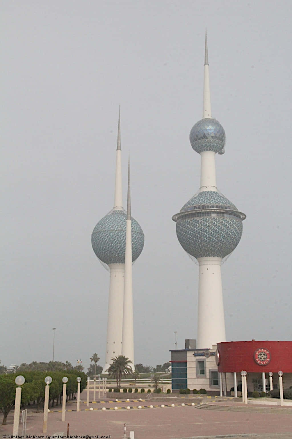 Gray Aesthetic Kuwait Towers Phone Background