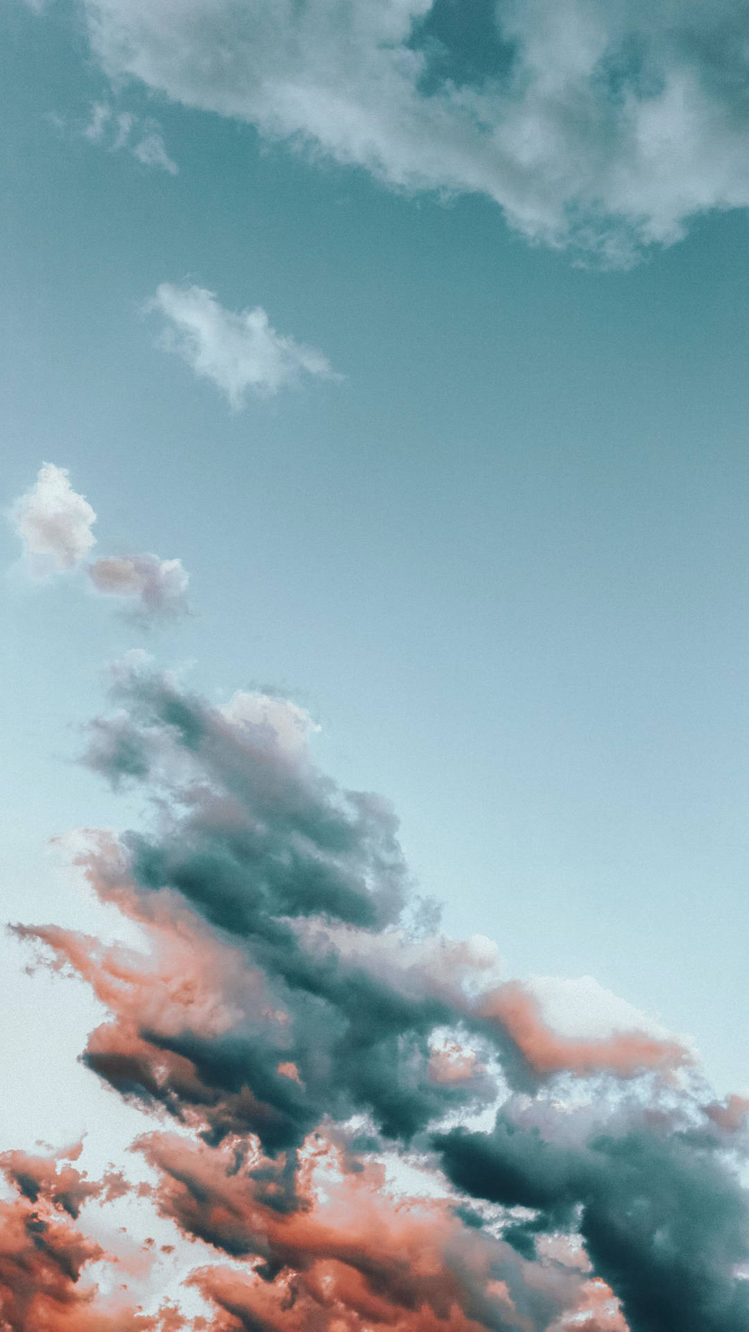 Gray And Orange Clouds Phone Background