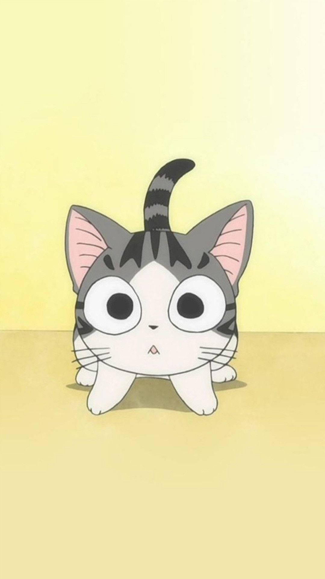 Gray And Pink Cartoon Cat