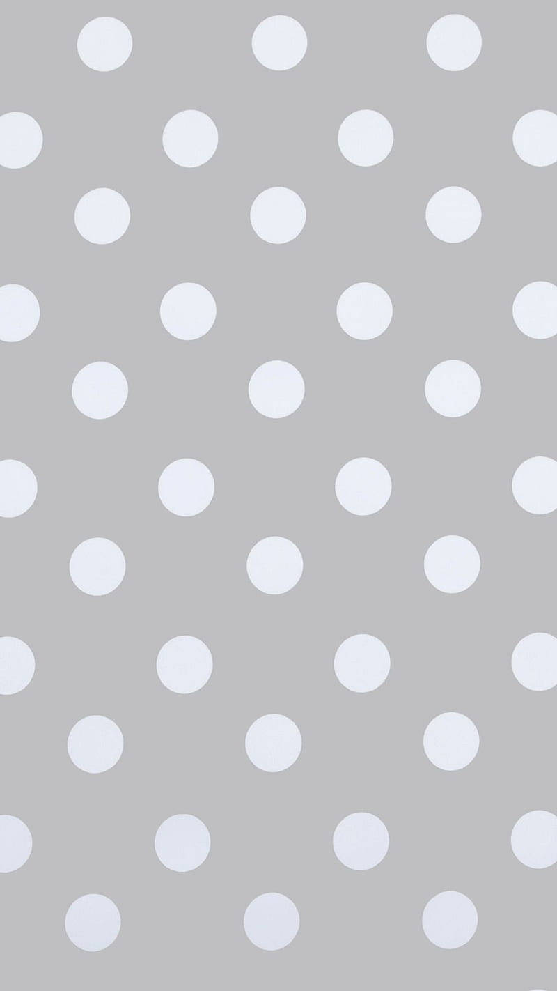 Gray And White Big Polka Dots Background