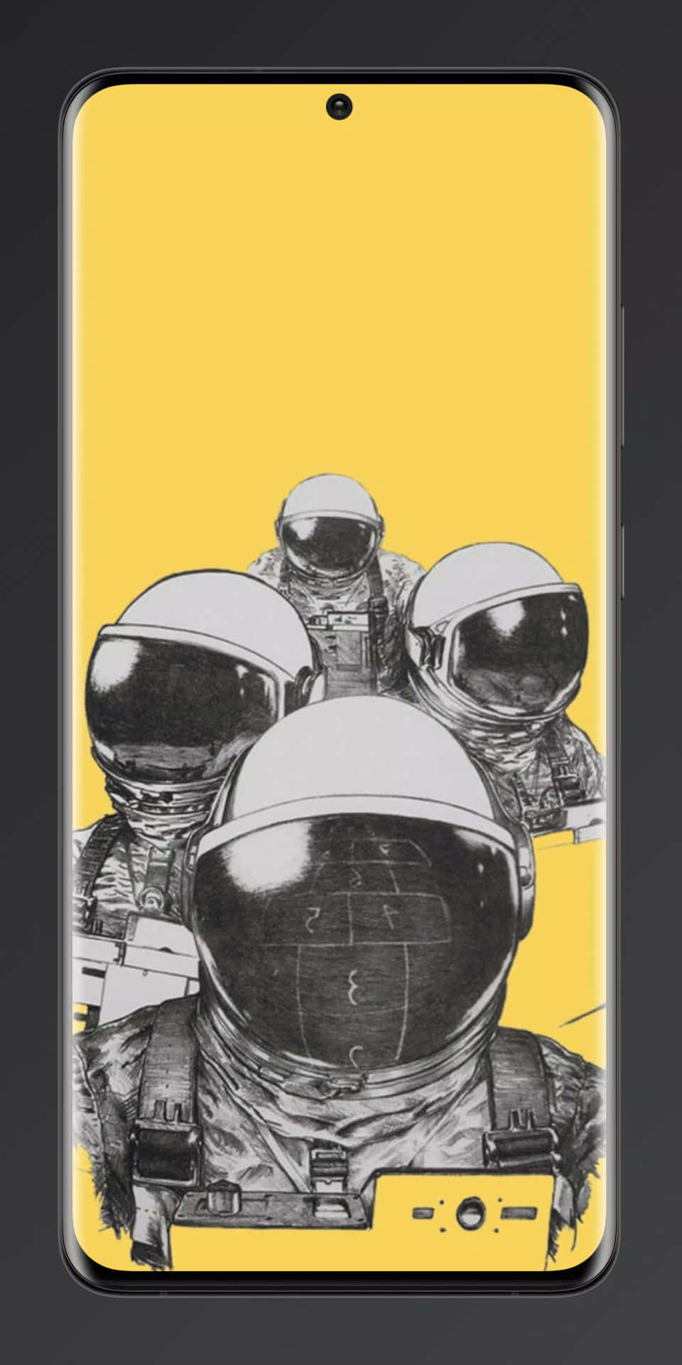 Gray And Yellow Astronaut Background