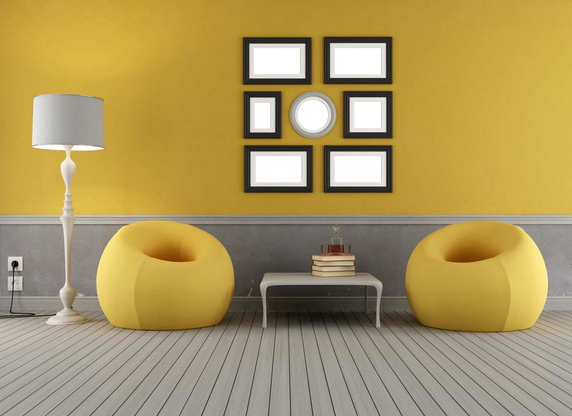 Gray And Yellow Bean Bag Background