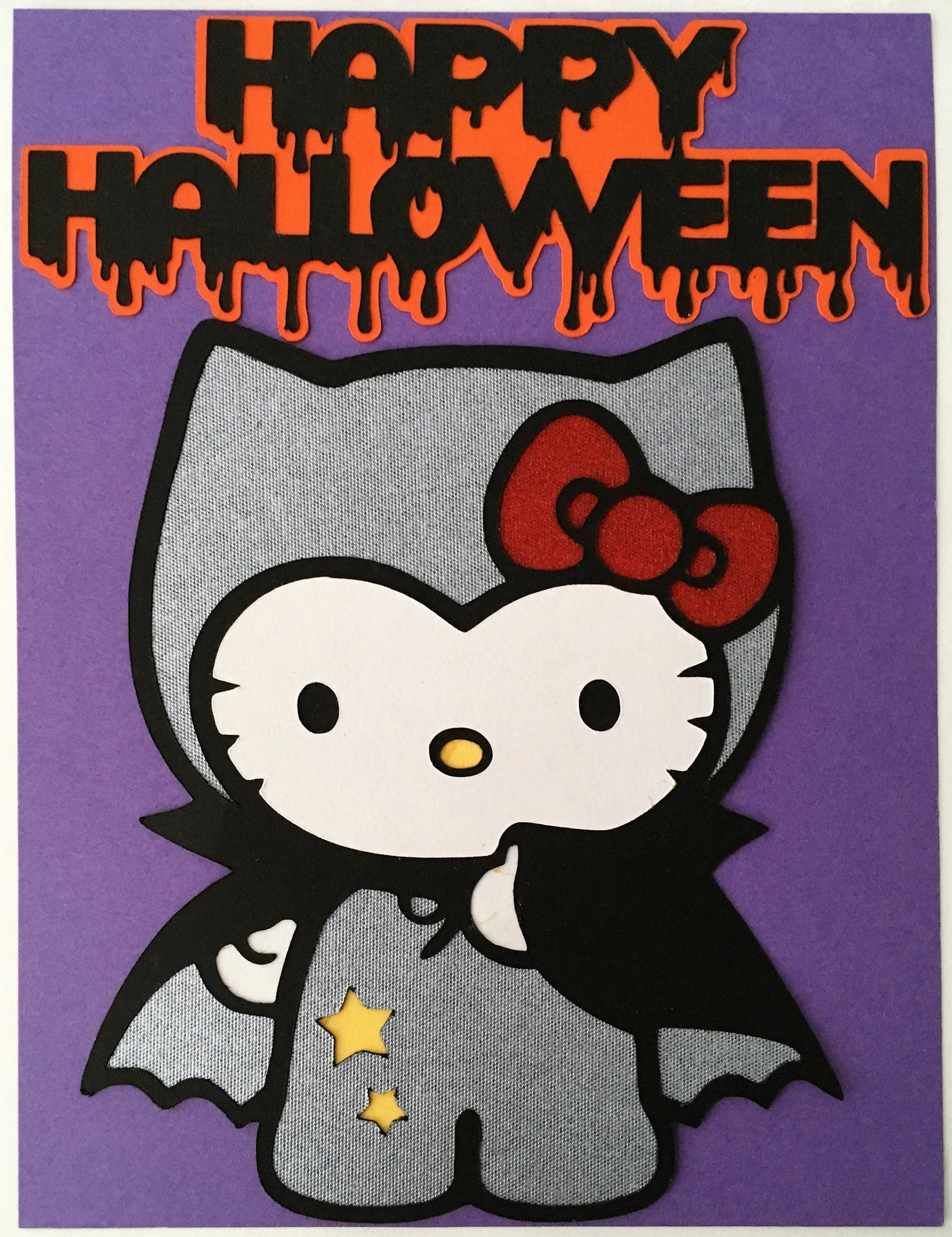 Gray Bat Hello Kitty Halloween Background