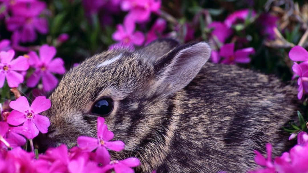 Gray Bunny Cute Spring Desktop Background