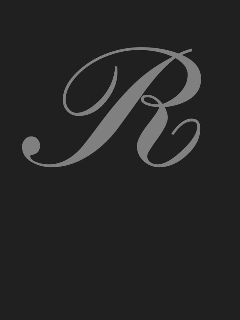 Gray Cursive Letter R Background