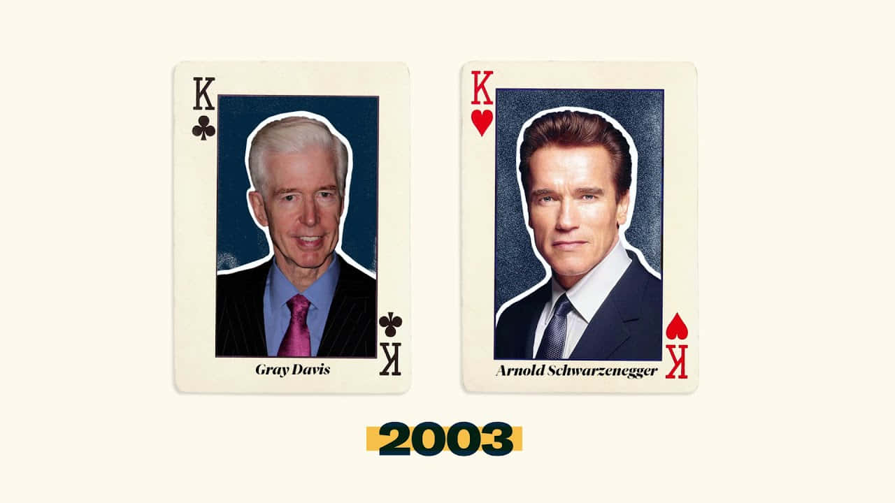 Gray Davisand Arnold Schwarzenegger Playing Cards2003 Background