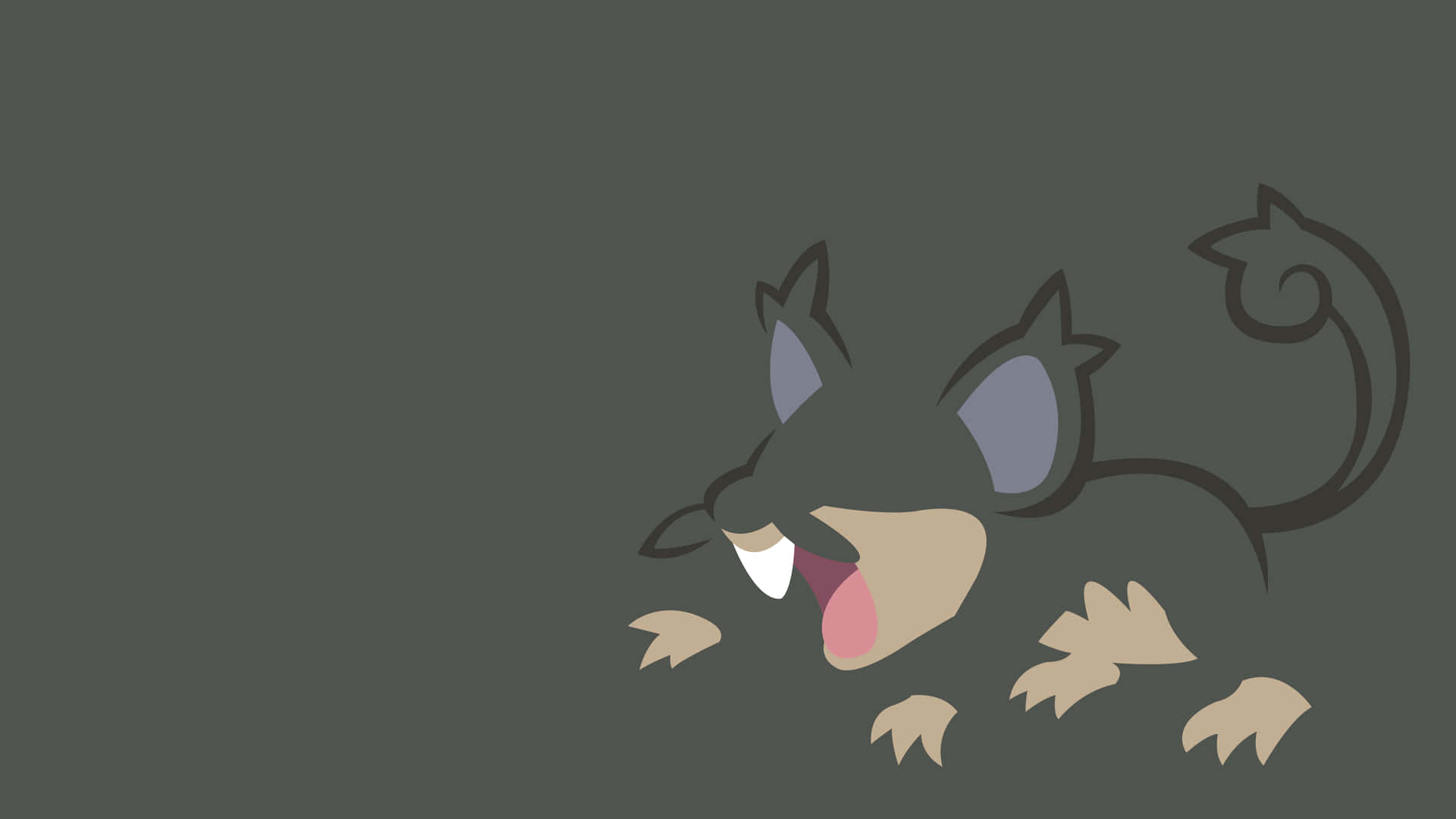 Gray Desktop Wallpaper Of Pokemon Alolan Rattata