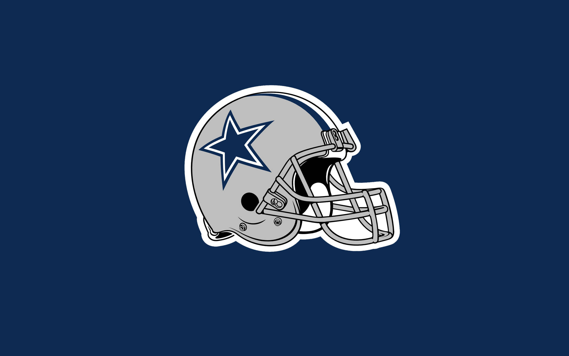 Gray Helmet With Dallas Cowboys Logo Background