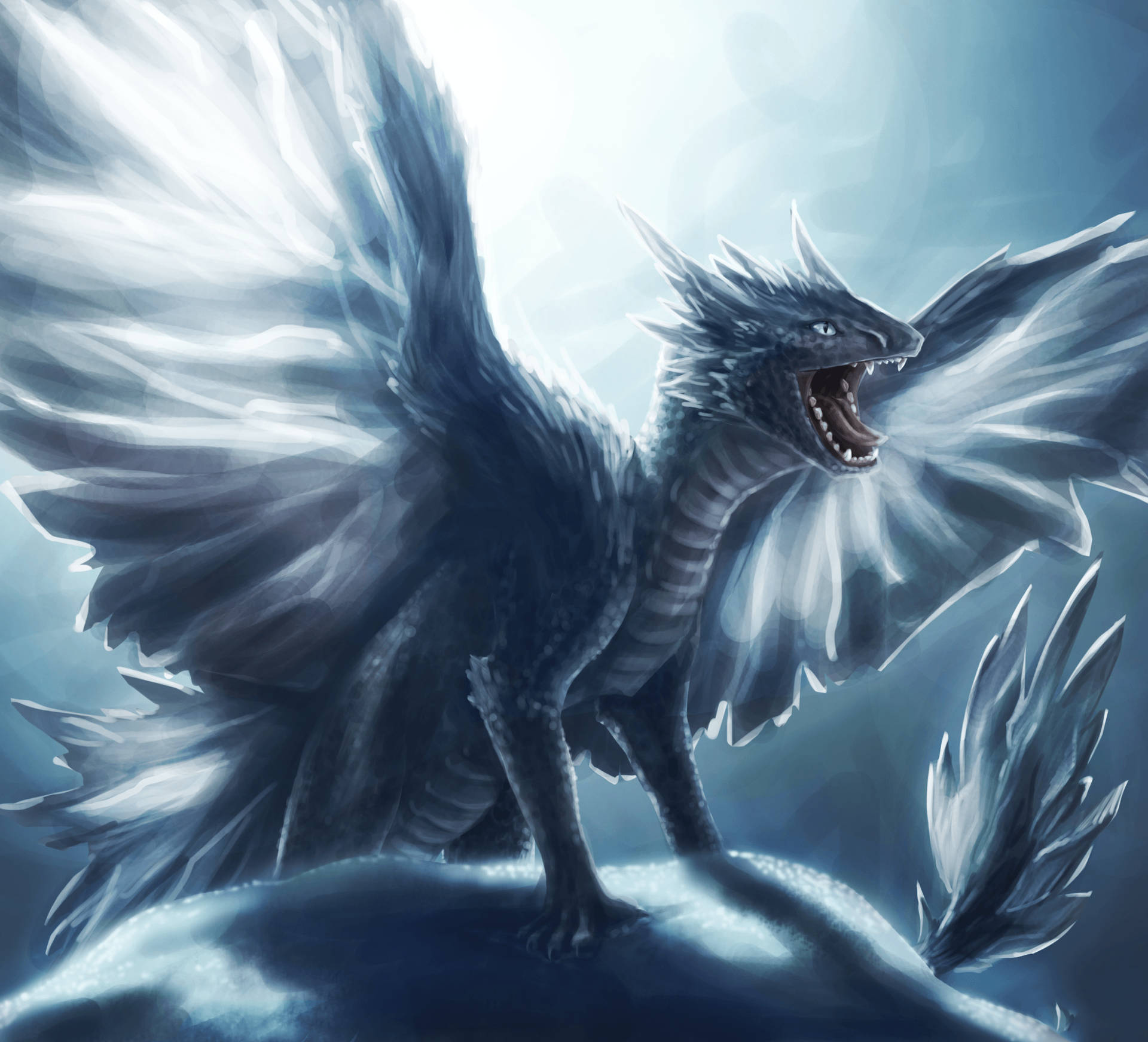 Gray Ice Dragon Background