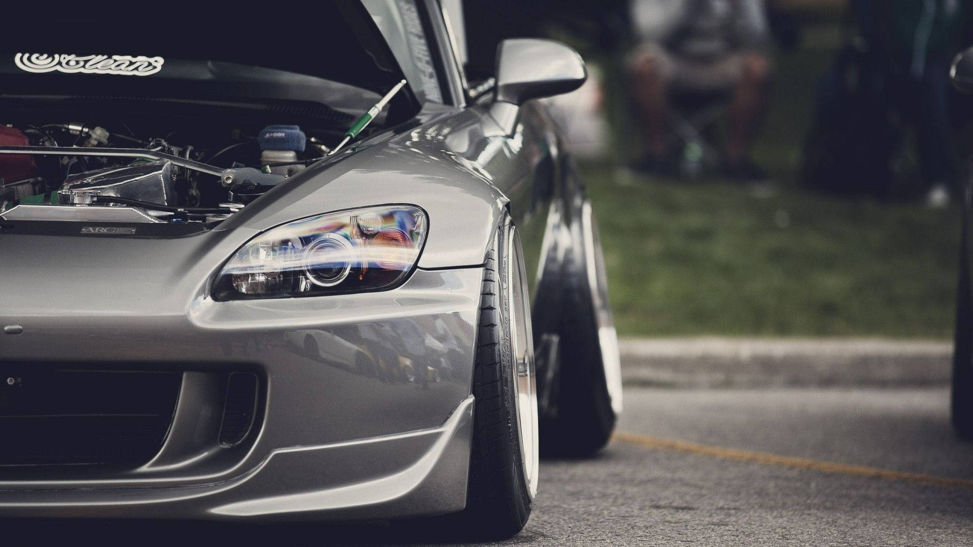 Gray Jdm Car Front Close Up Background