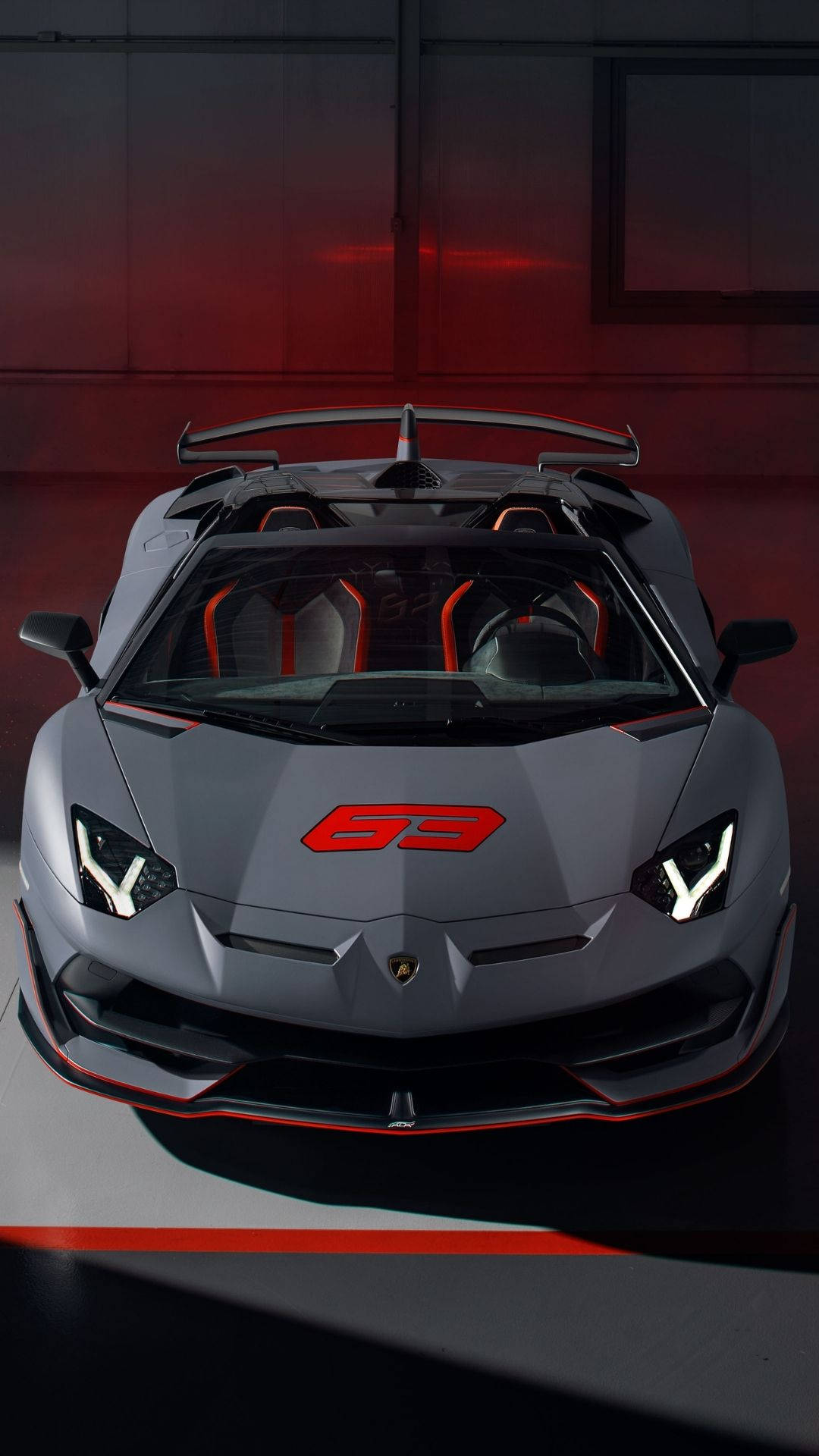Gray Lamborghini Aventador Svj Background