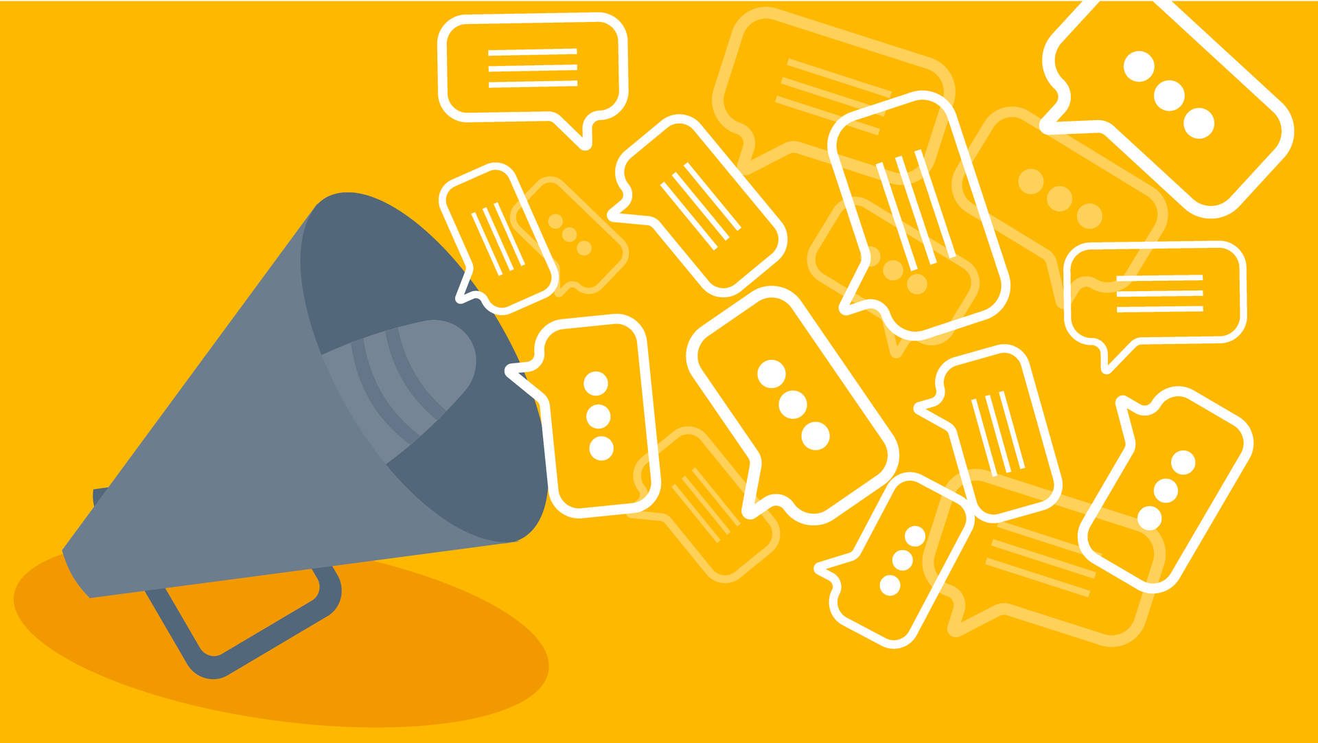 Gray Megaphone With Content-related Graphics