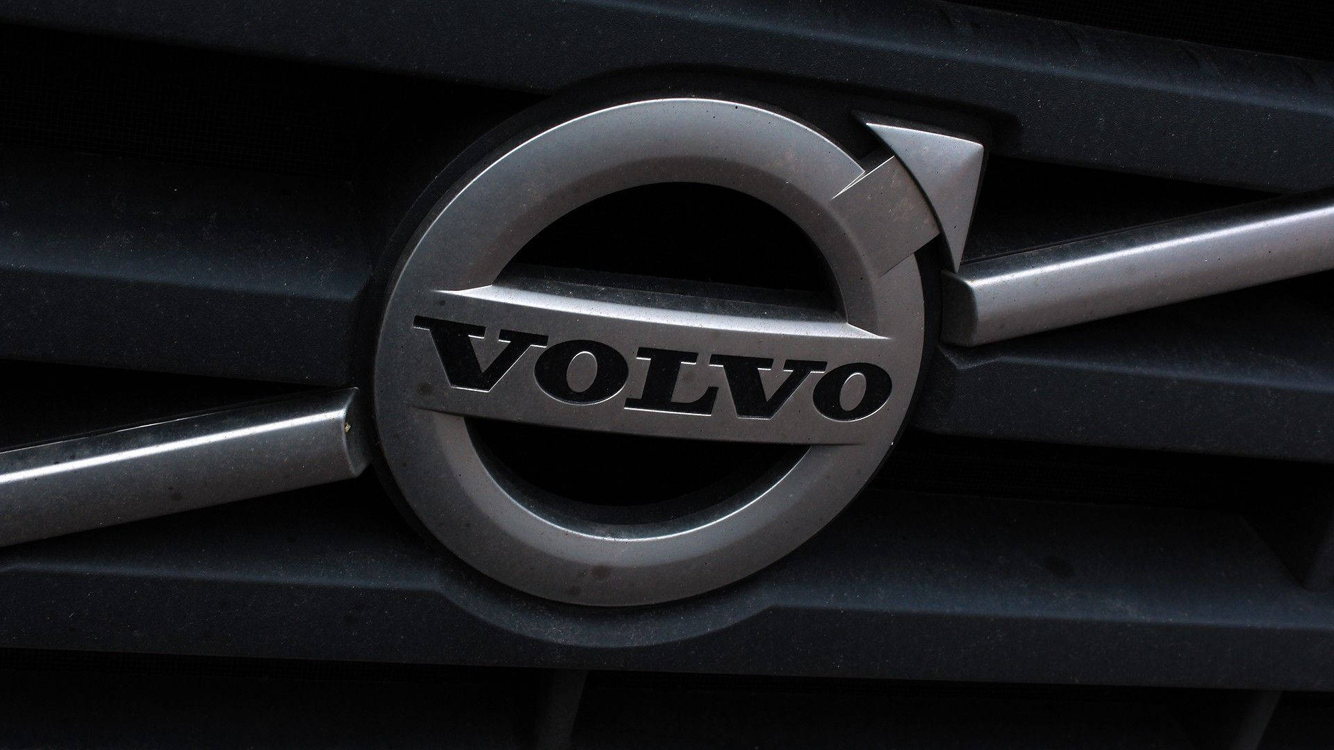 Gray Metal Volvo Symbol Background