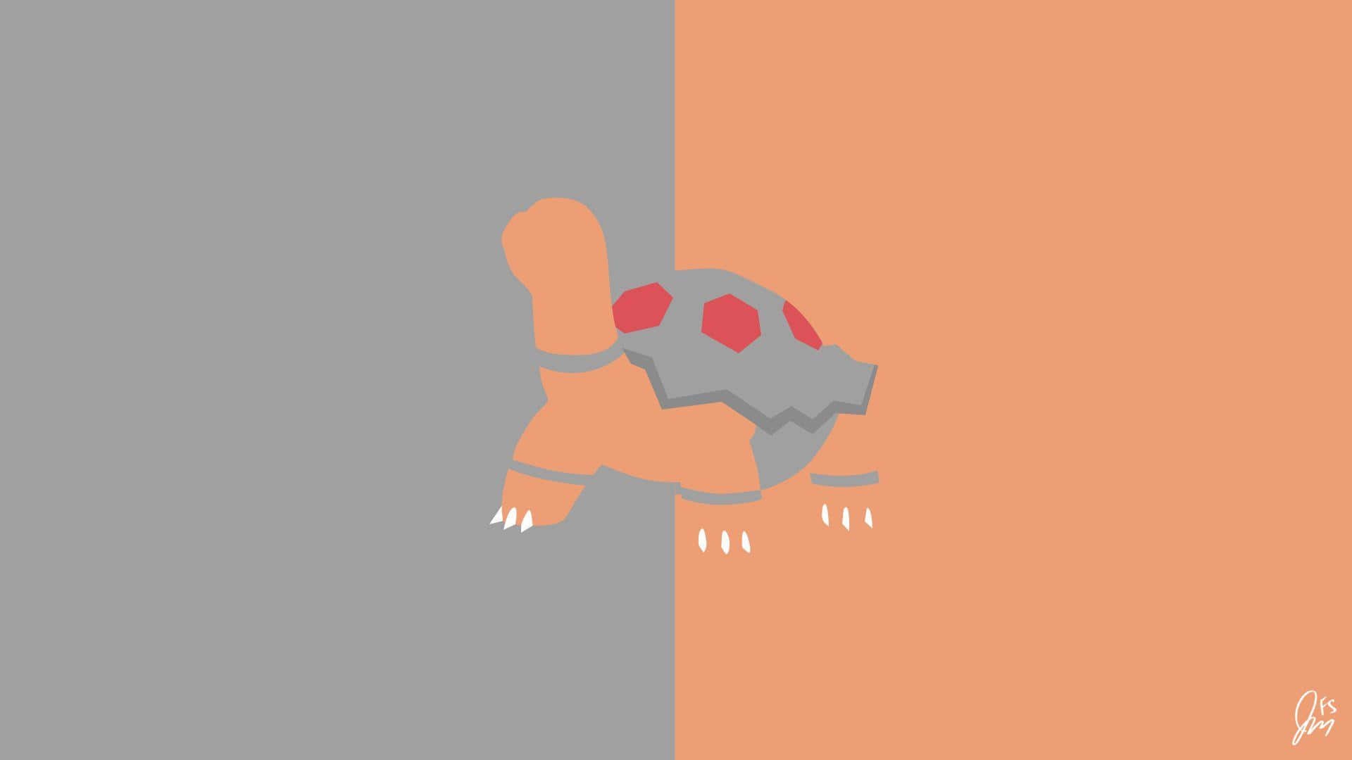 Gray Orange Torkoal Art Background