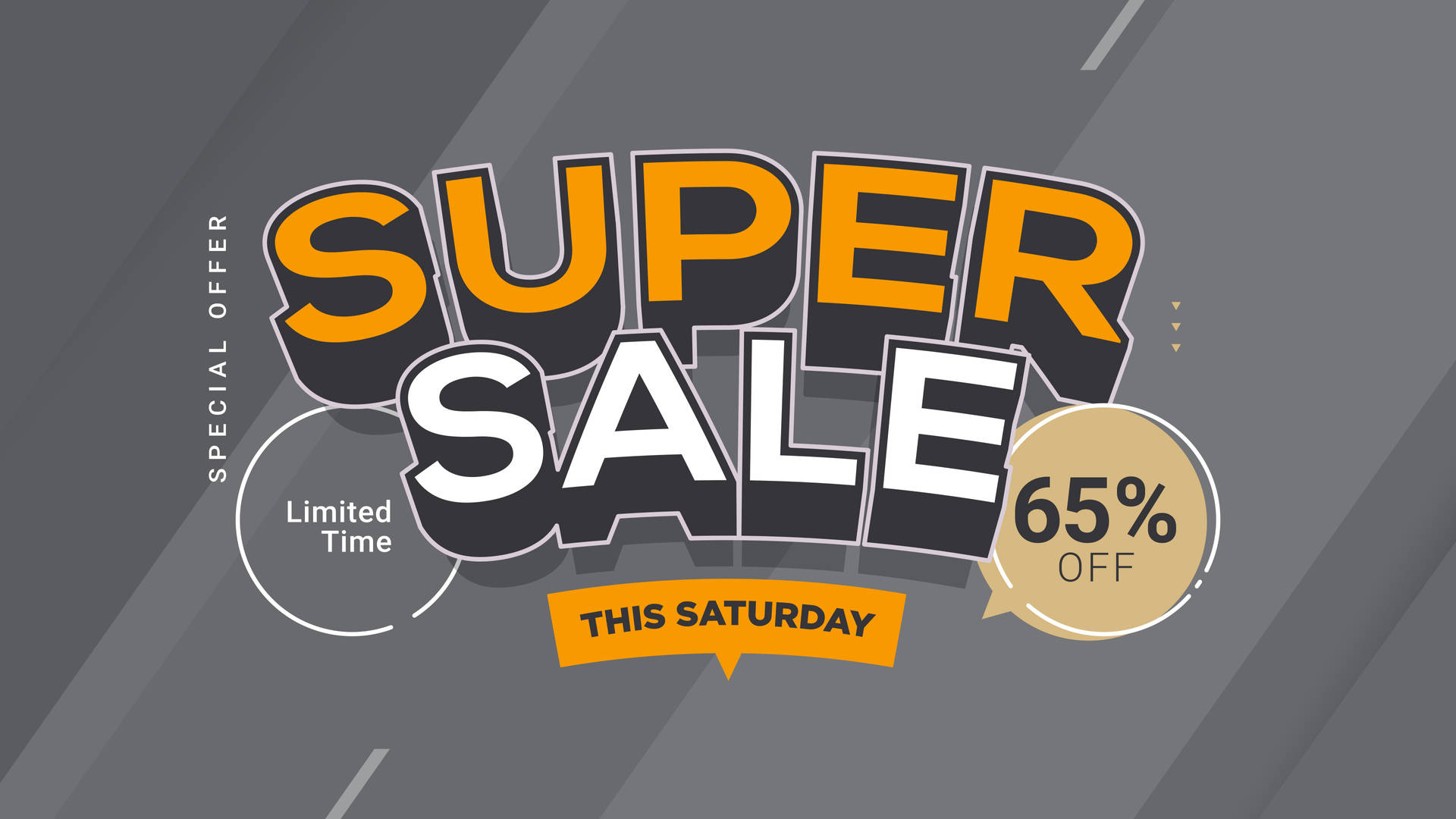 Gray Poster Of Super Saturday Sale Background