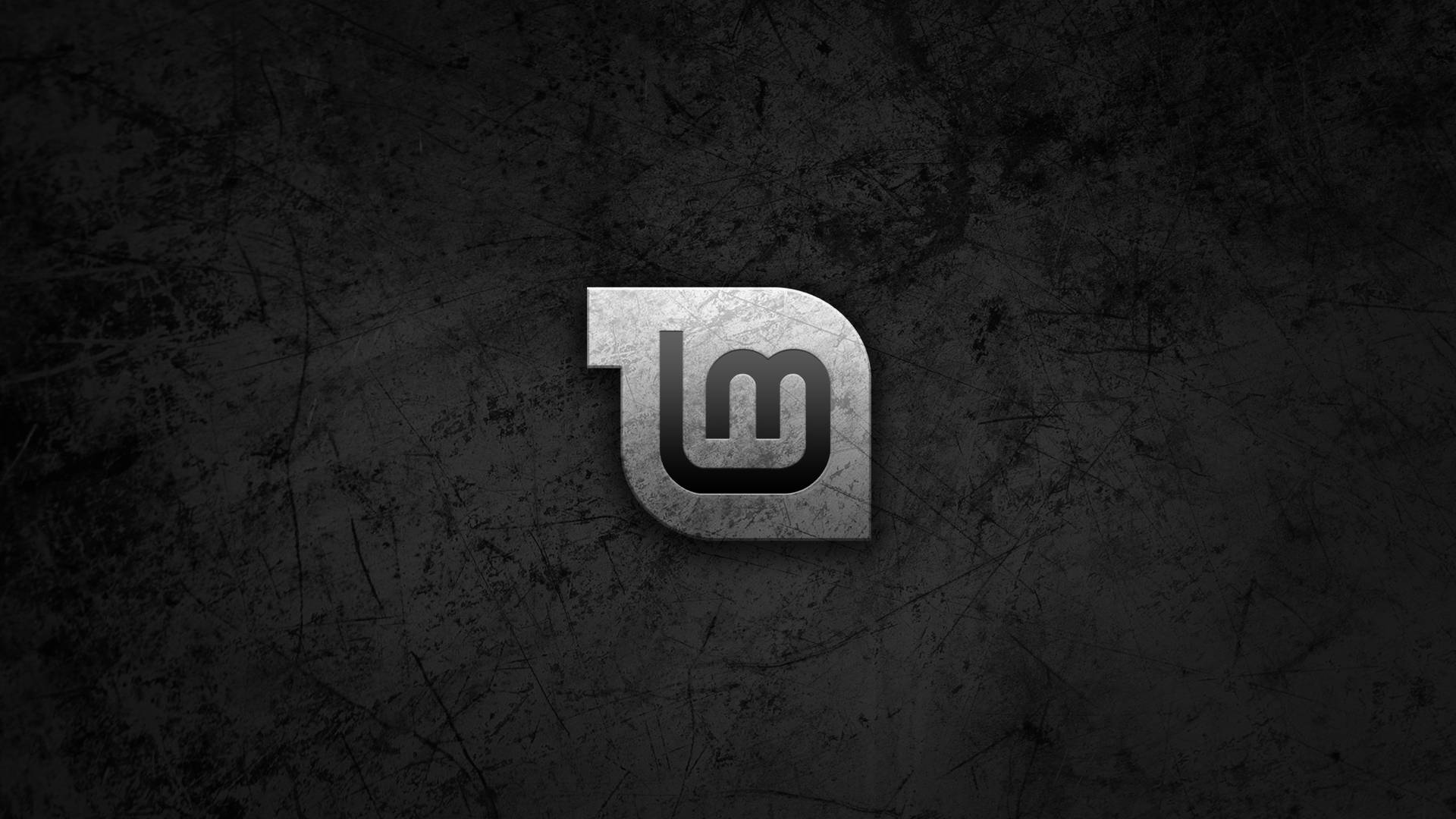 Gray Scratched Logo Of Linux Mint Operating System Background