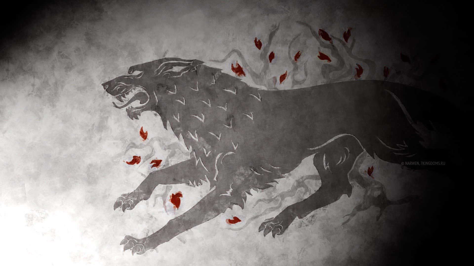 Gray Stark Red Leaves Background