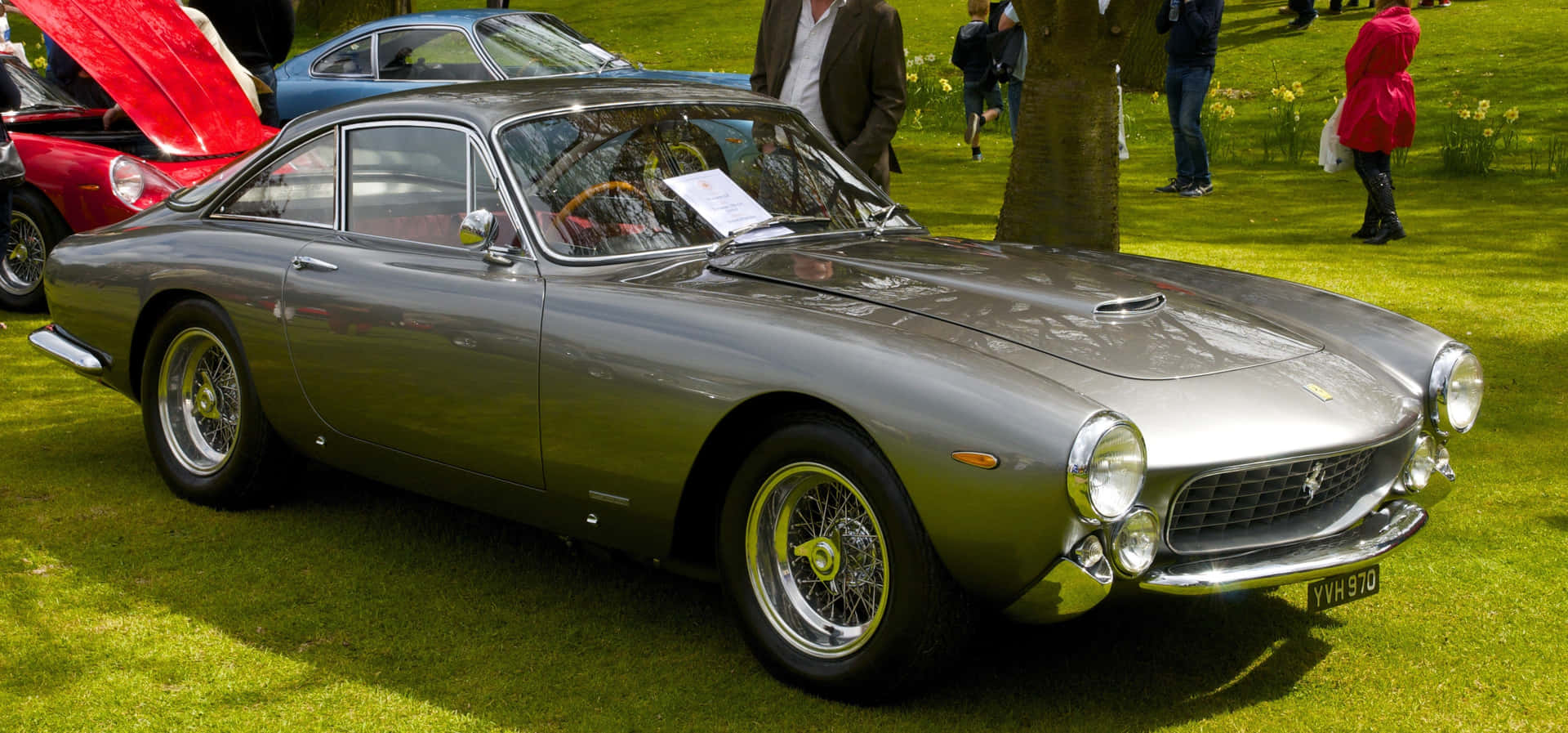 Gray Vintage Ferrari 250 Gt Lusso