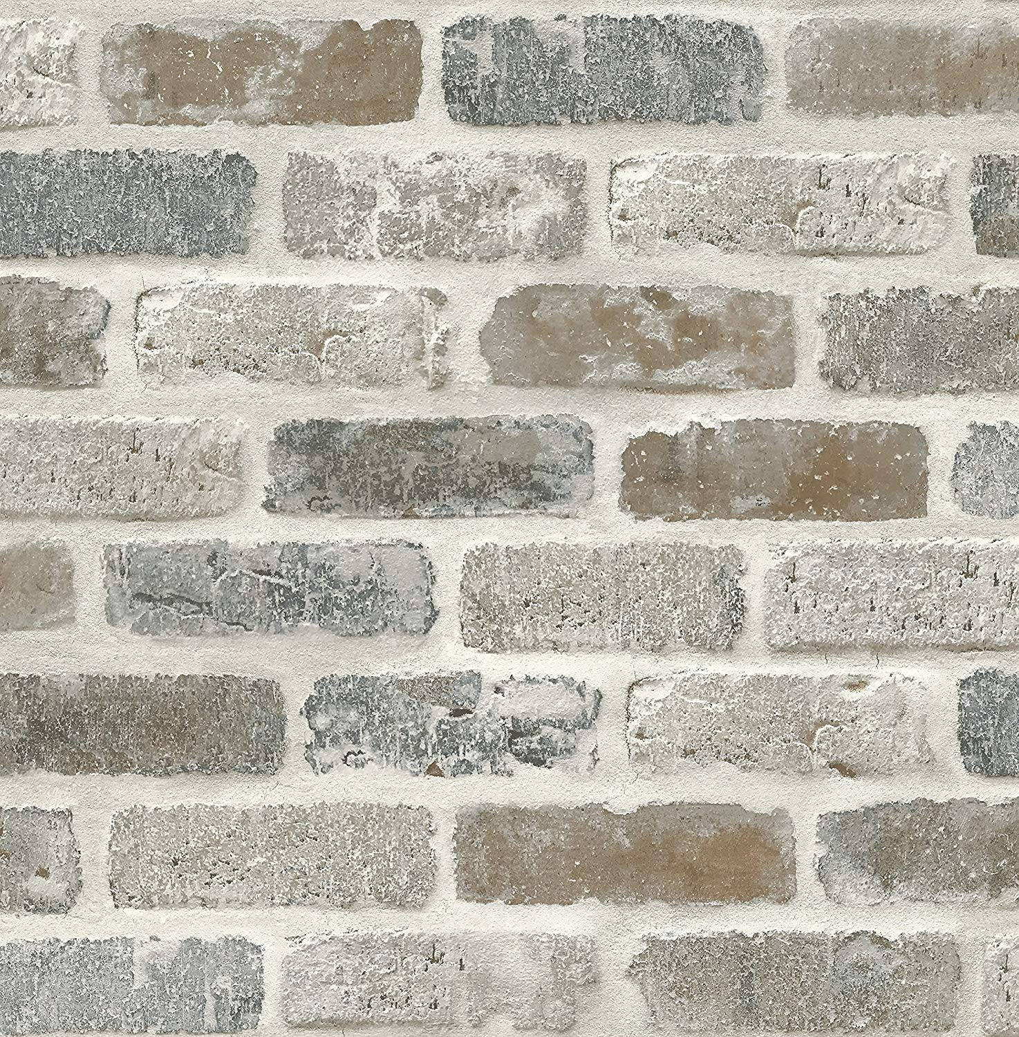 Gray Washed Faux White Brick