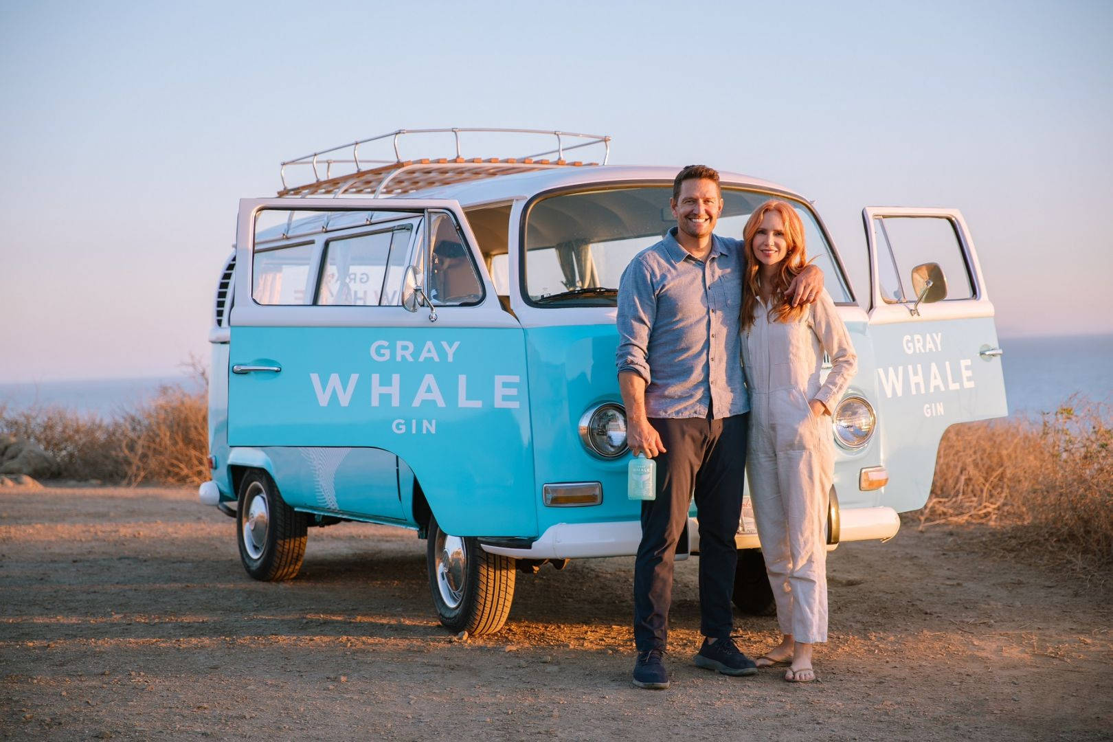 Gray Whale Gin Beach Sunset Background