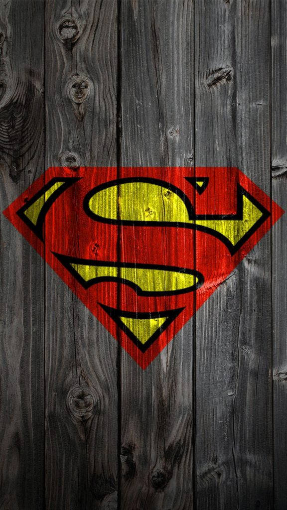Gray Wood Background Superman Iphone