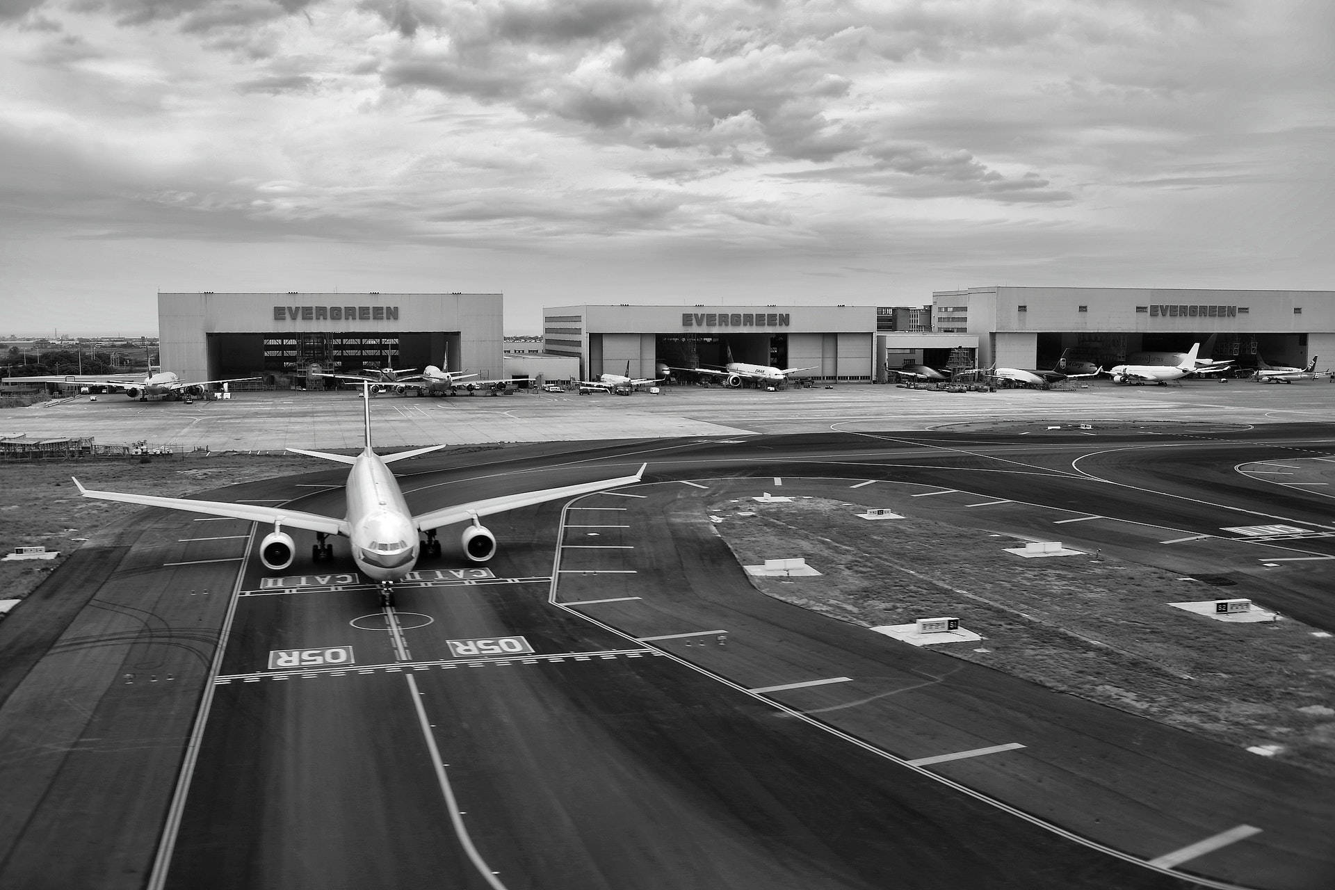 Grayscale Airport Runway