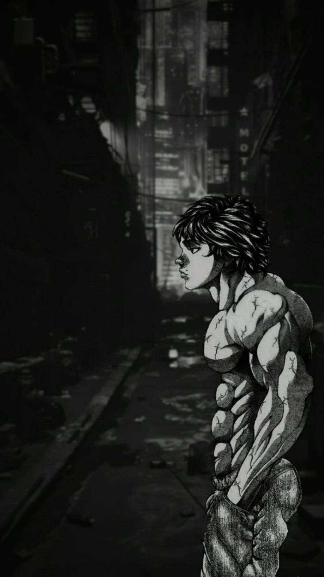 Grayscale Baki Hd Background