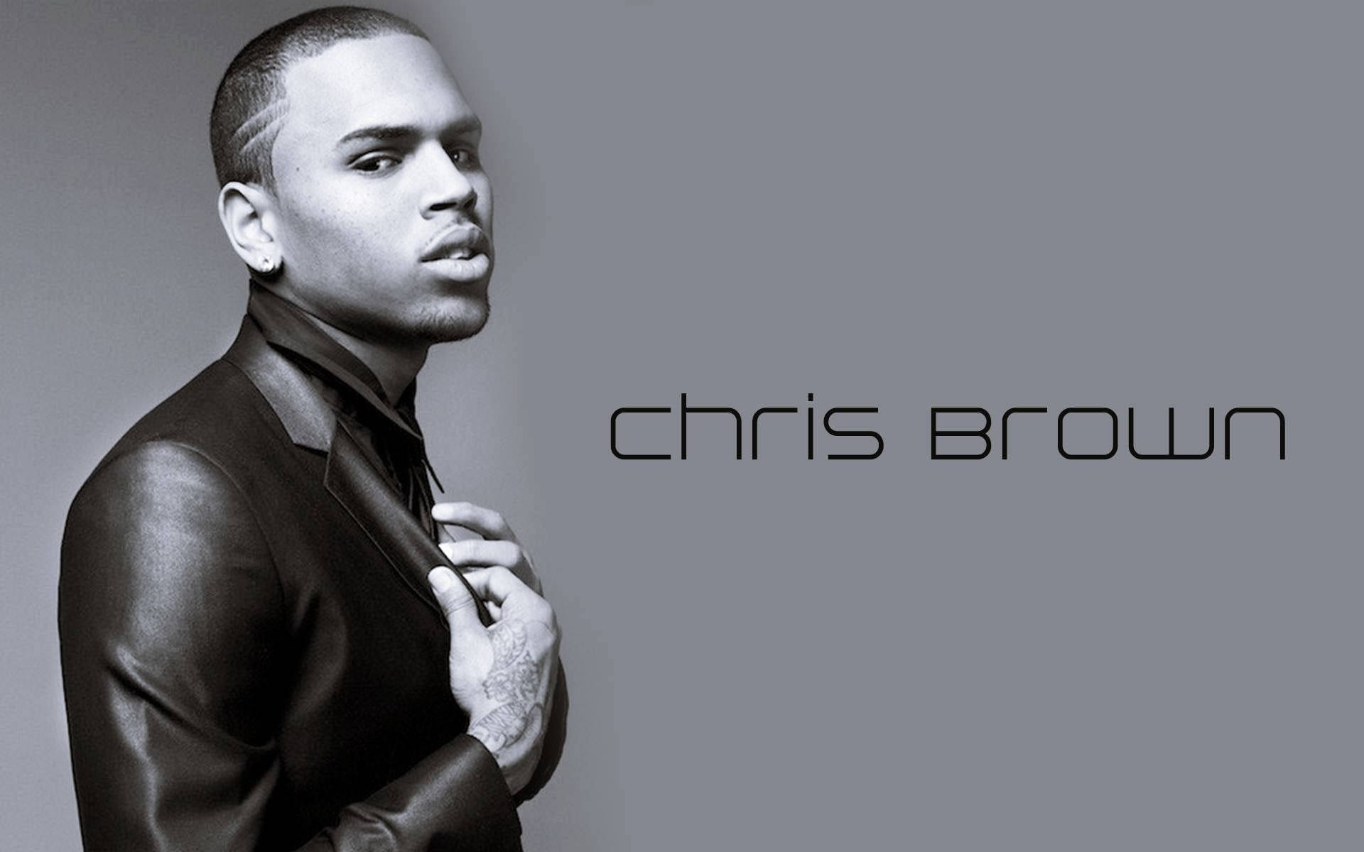 Grayscale Chris Brown In Suit