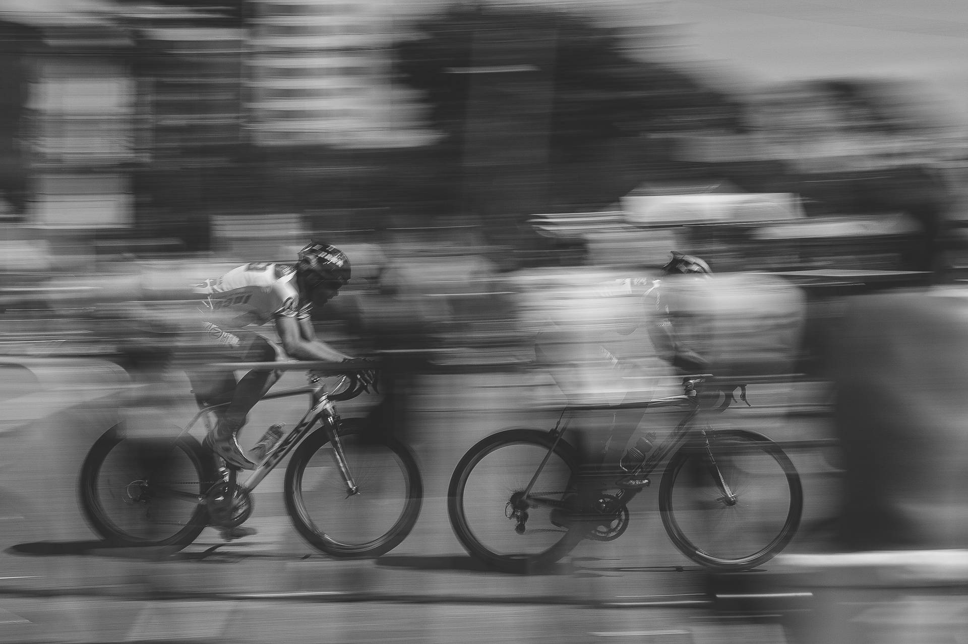 Grayscale Cycling Motion Photography