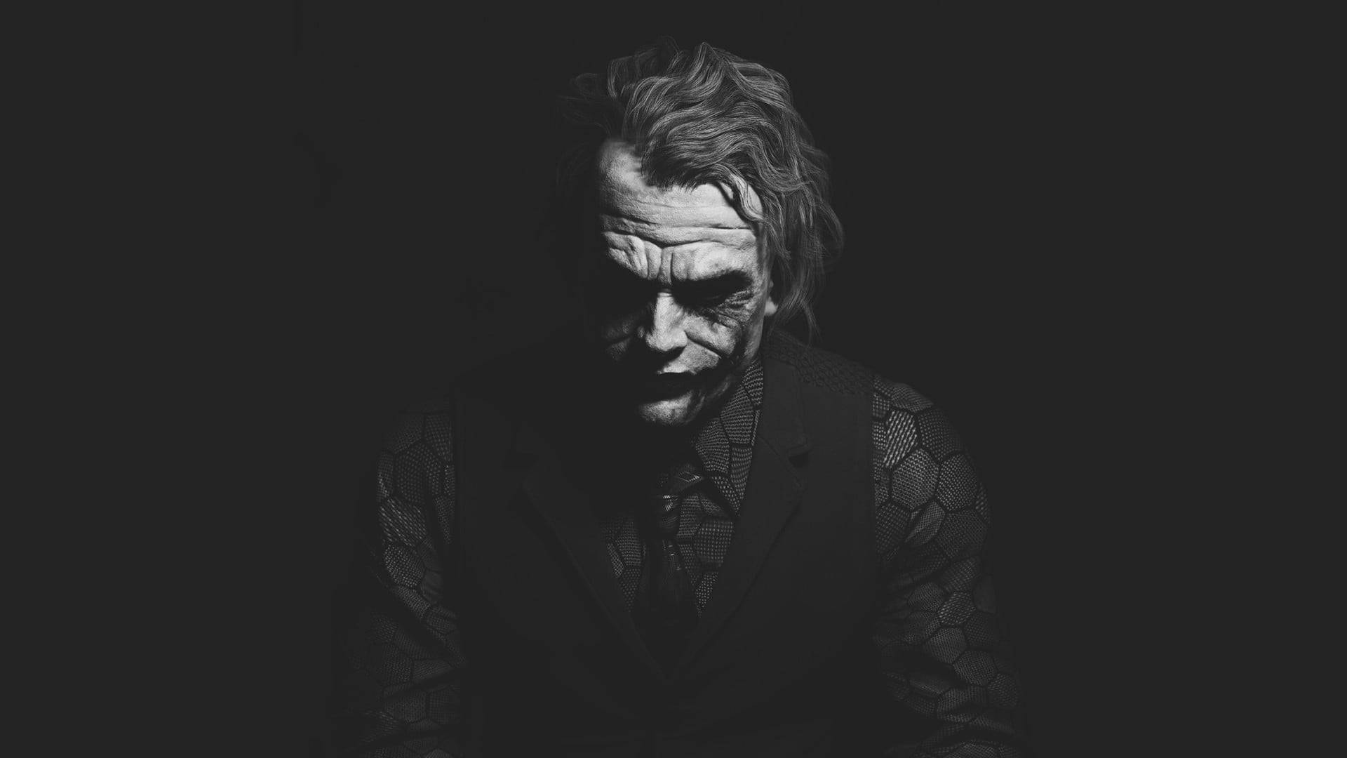 Grayscale Digital Art Heath Ledger Joker Background