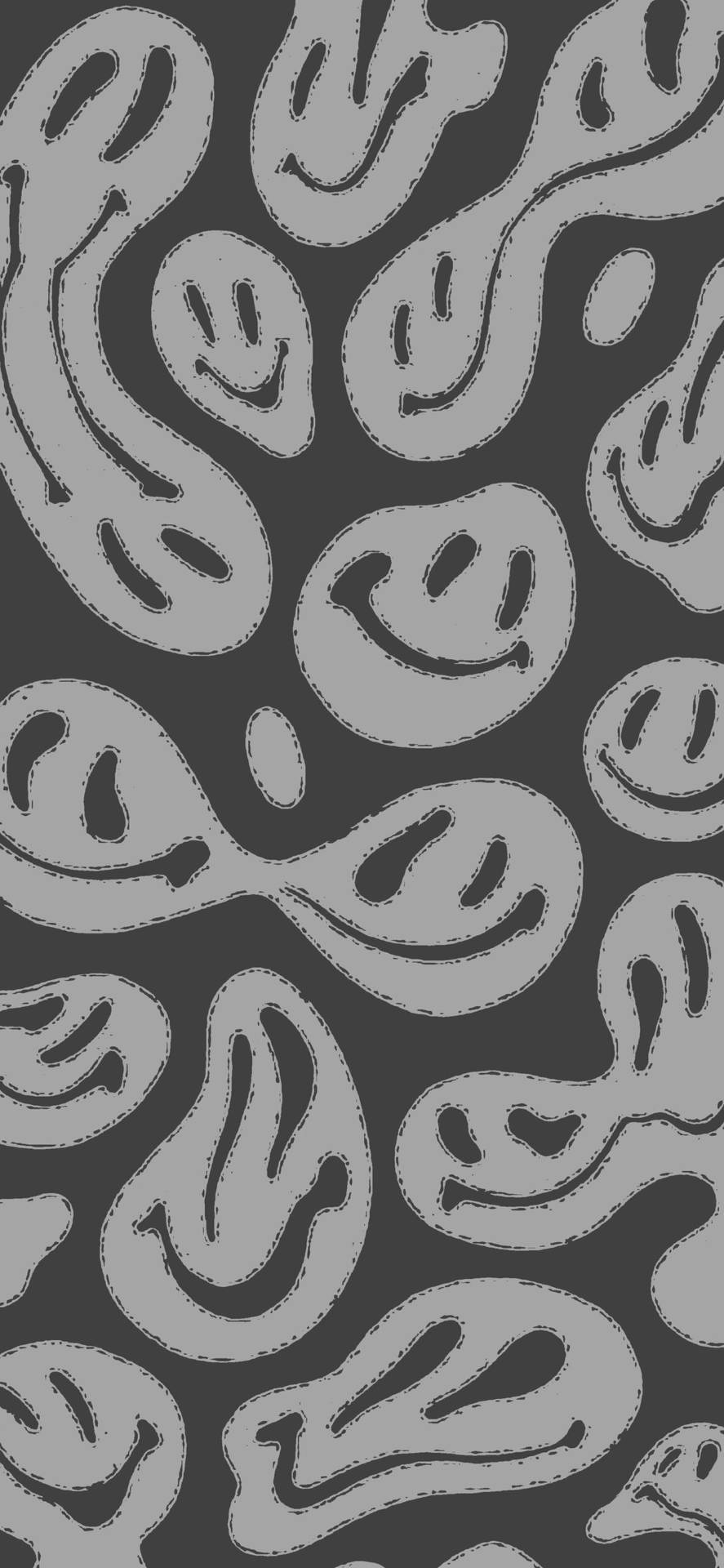 Grayscale Distorted Smiley Trippy Aesthetic