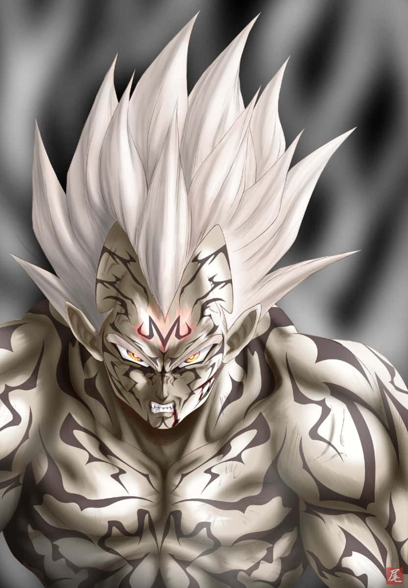 Grayscale Dragon Ball Majin Vegeta Smile