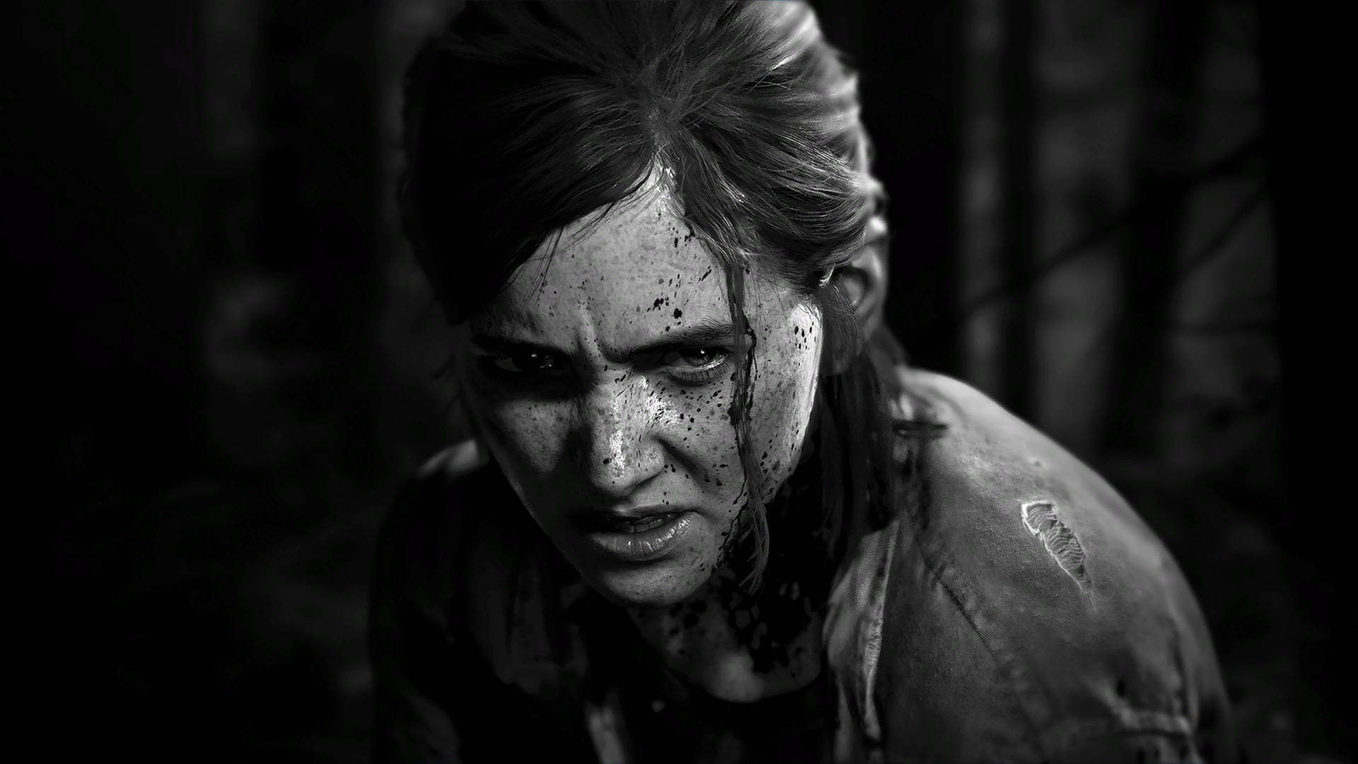 Grayscale Ellie Williams The Last Of Us 4k Background