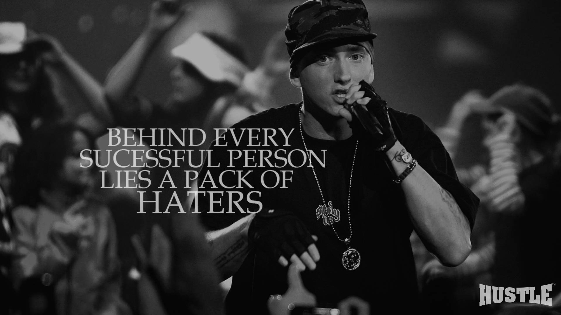 Grayscale Eminem Quotes Background