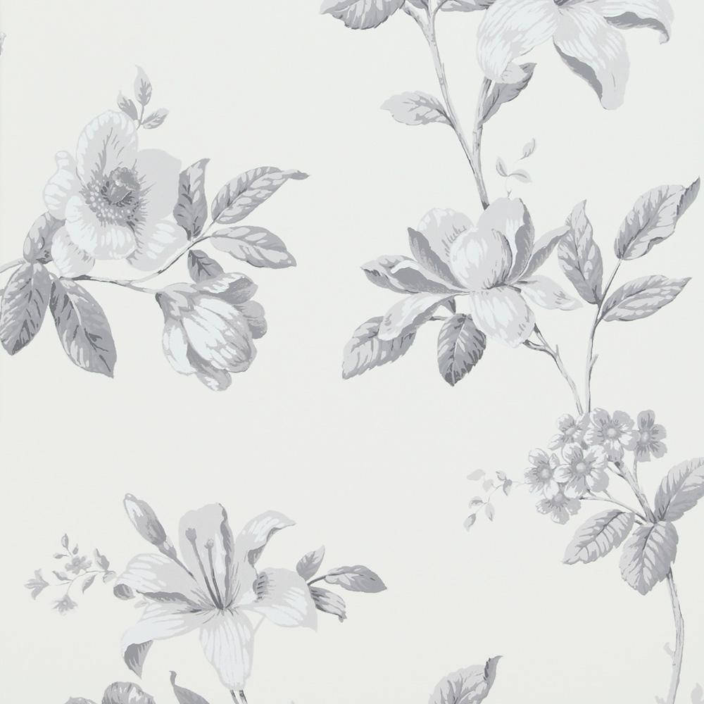 Grayscale Flowers In All White Backdrop