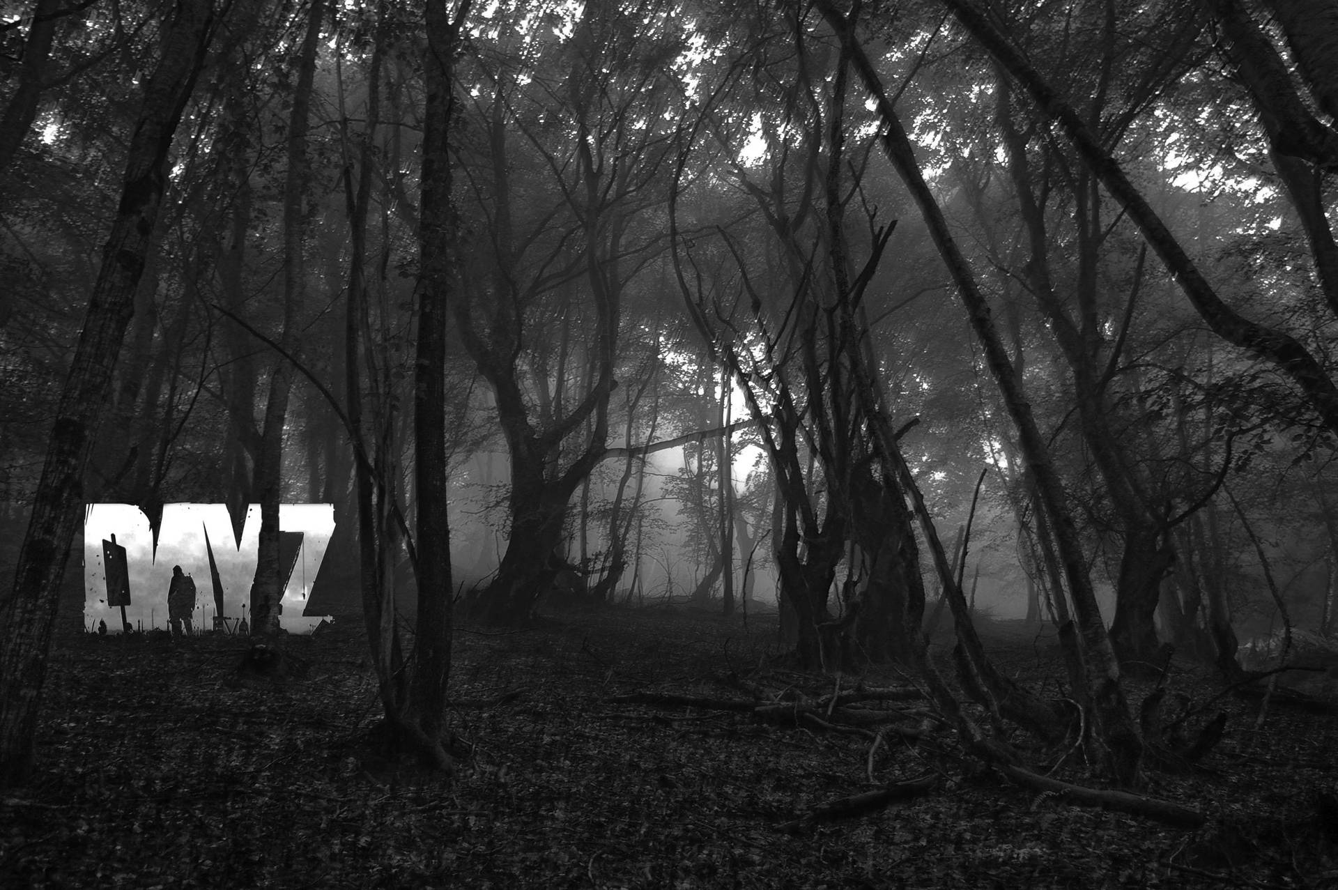 Grayscale Graphic Of Woods Dayz Desktop Background