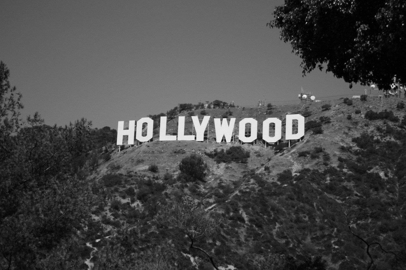 Grayscale Hollywood Sign