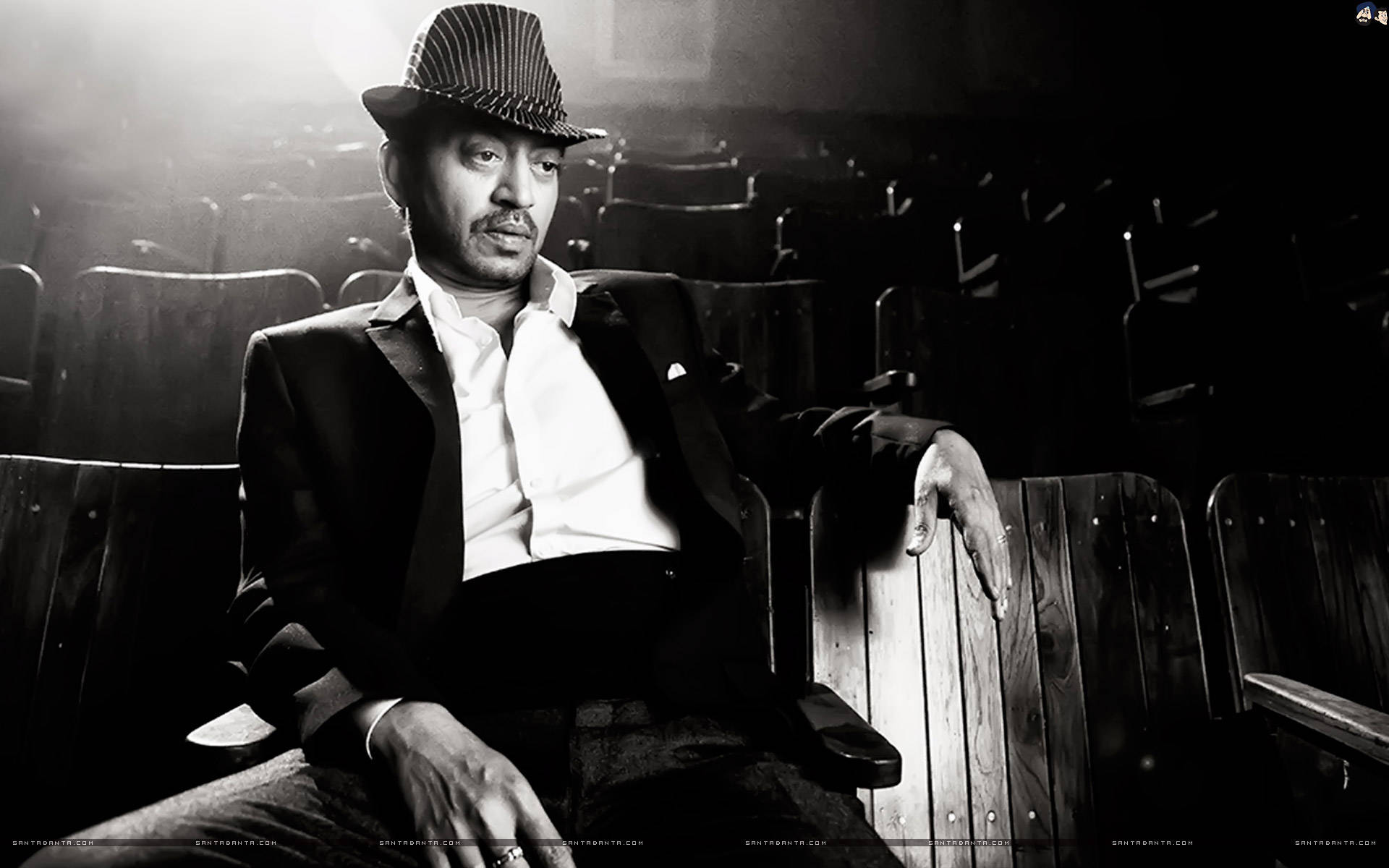 Grayscale Irrfan Khan Background