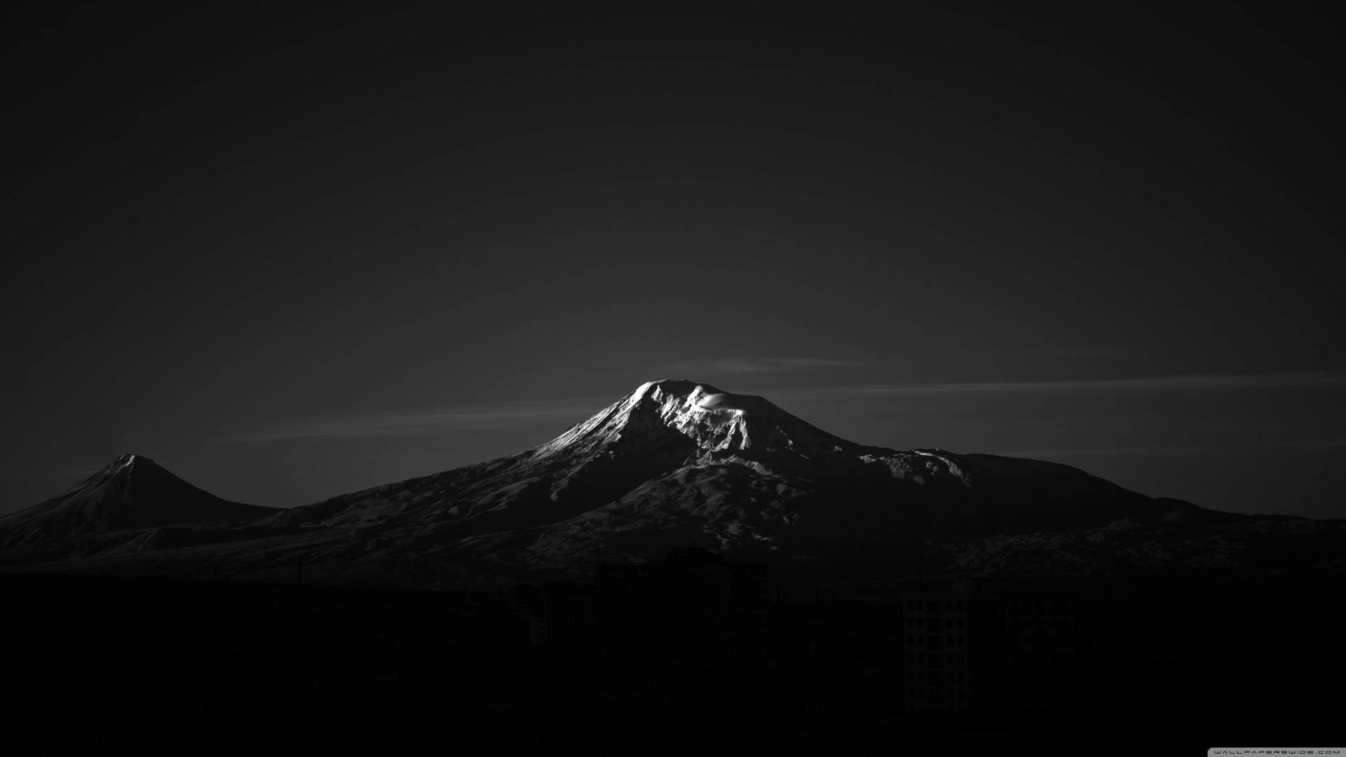 Grayscale Mountain For Beautiful Dark Background