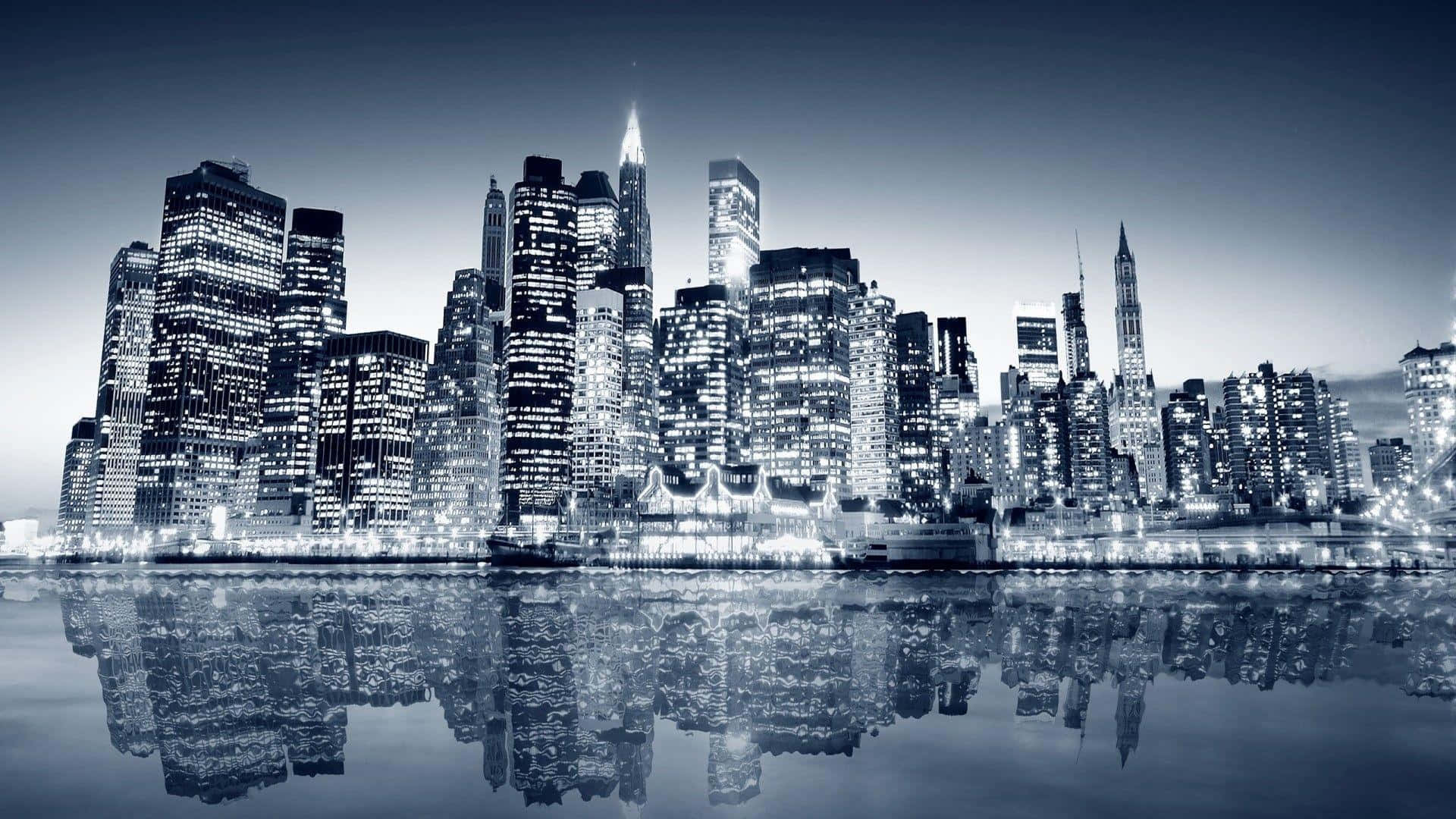 Grayscale New York City Laptop Background