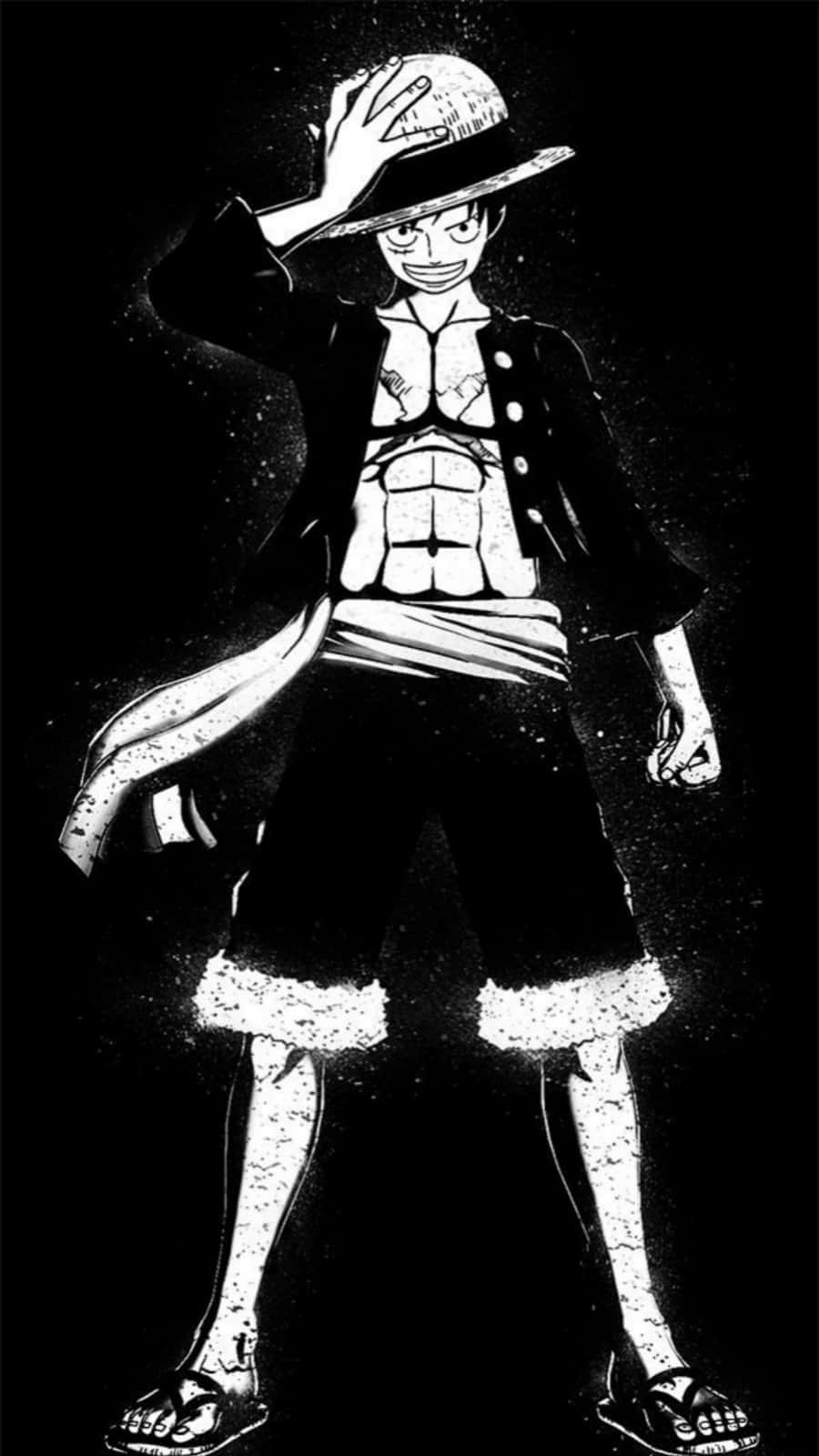 Grayscale One Piece Luffy Phone
