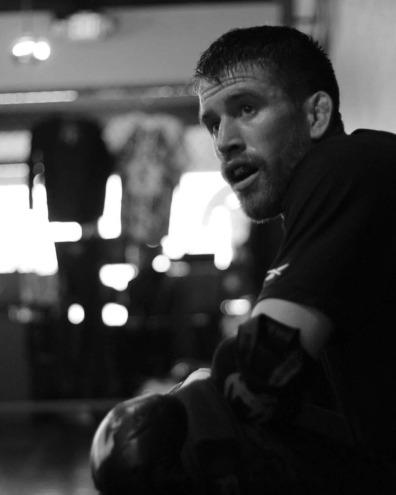 Grayscale Photo Of Cory Sandhagen Background