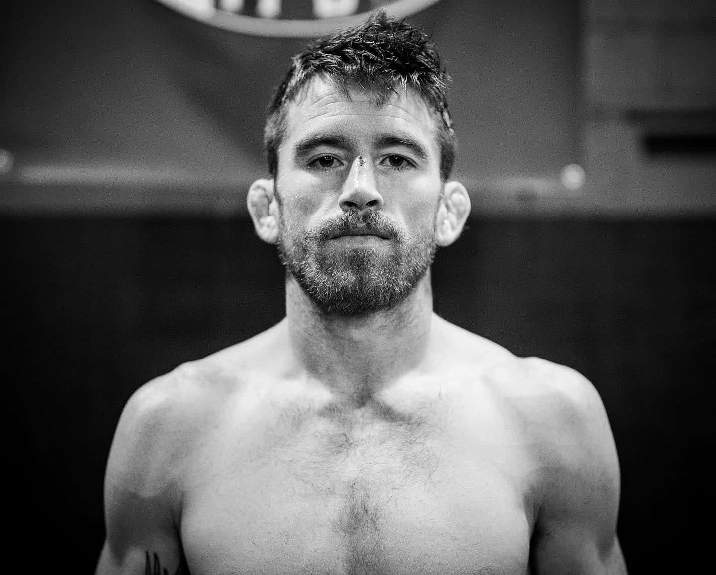 Grayscale Portrait Of Cory Sandhagen Background
