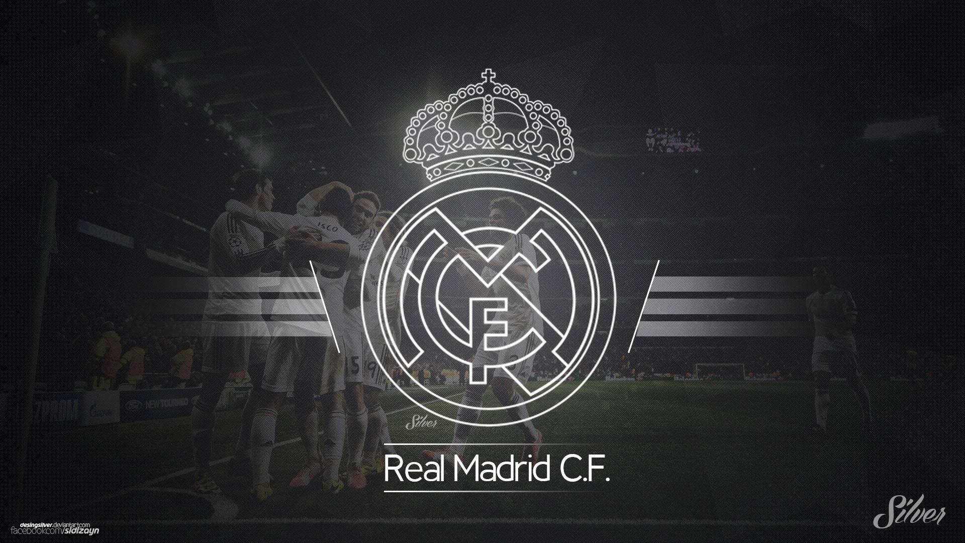Grayscale Real Madrid Cf Logo Background