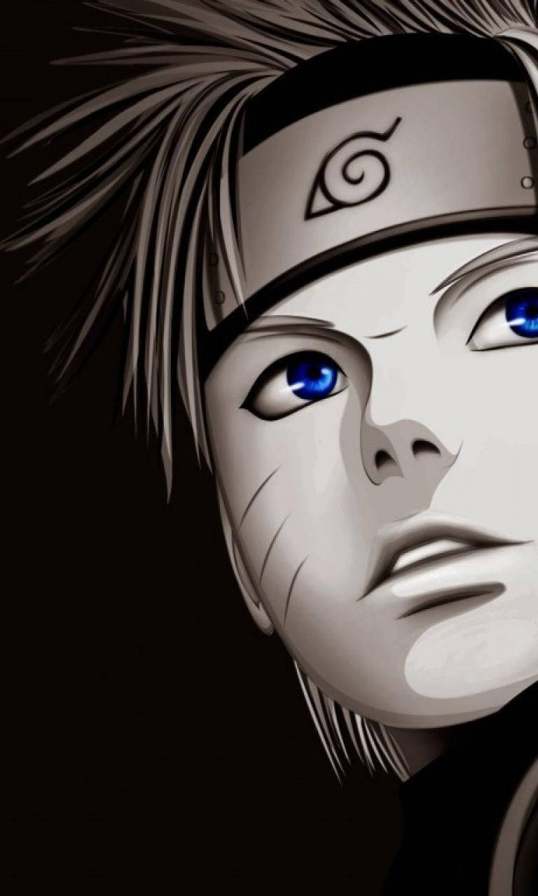 Grayscale Sad Naruto Blue Eyes